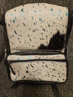 Turquoise Speckled Cowhide Backpack | Western Boho Boutique Bag